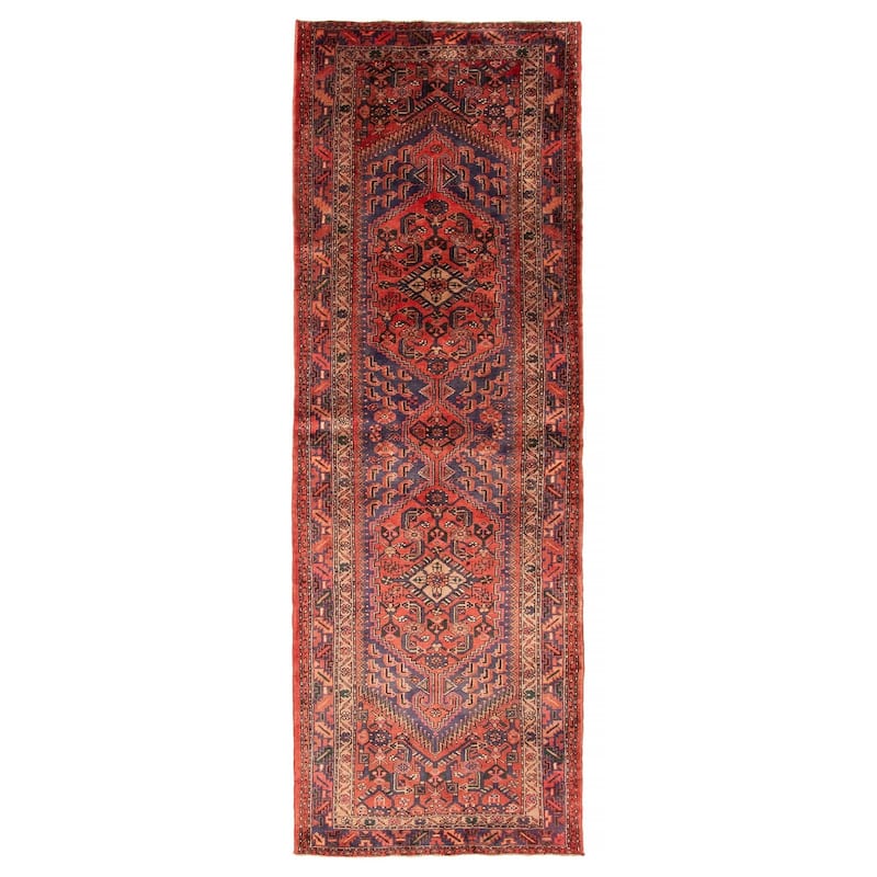 ECARPETGALLERY Hand-knotted Andelz Red Wool Rug - 3' 6" x 10' 2" - Red - 3' 6" x 10' 2" - Runner