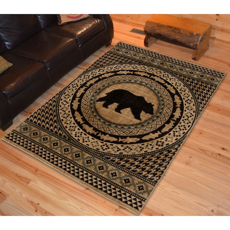 Mayberry Rugs Asheville Lodge Bear Area Rug