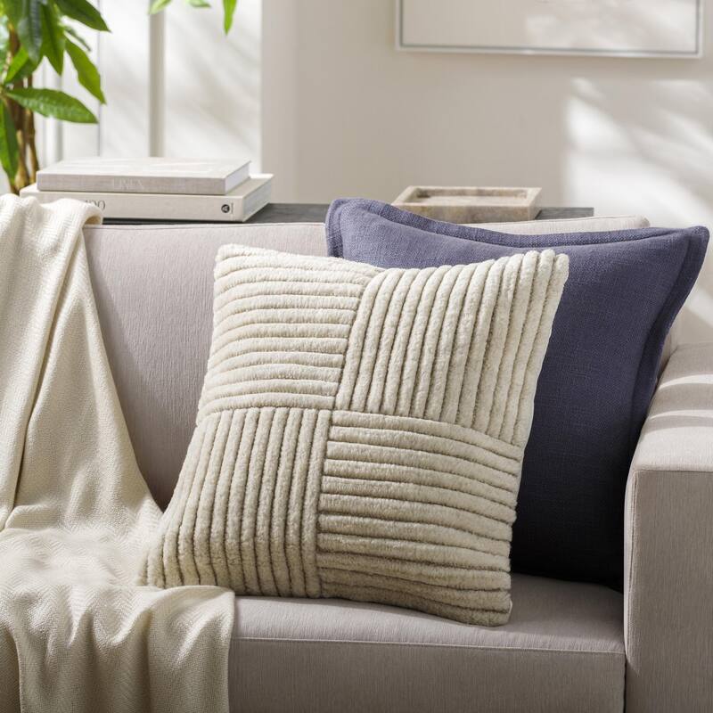 Artistic Weavers Hansley Patch Work Wood Throw Pillow - 18x18 Cover Only - Natural