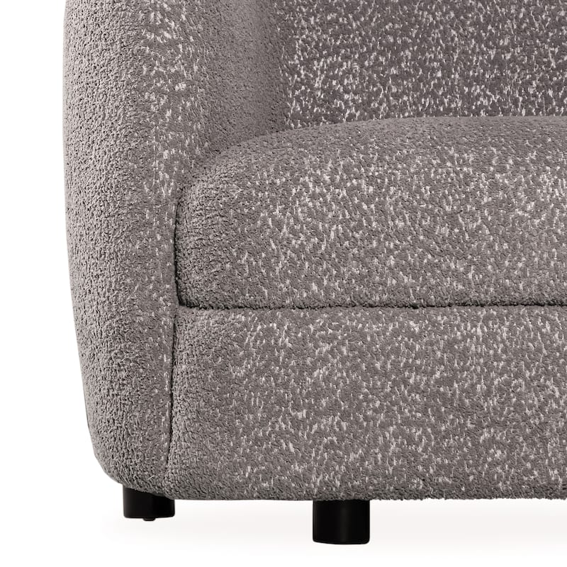 Furniture of America Ophelia Modern Curved Arms Boucle Sofa Set with Round Wooden Legs, 2-Piece or 3-Piece Options