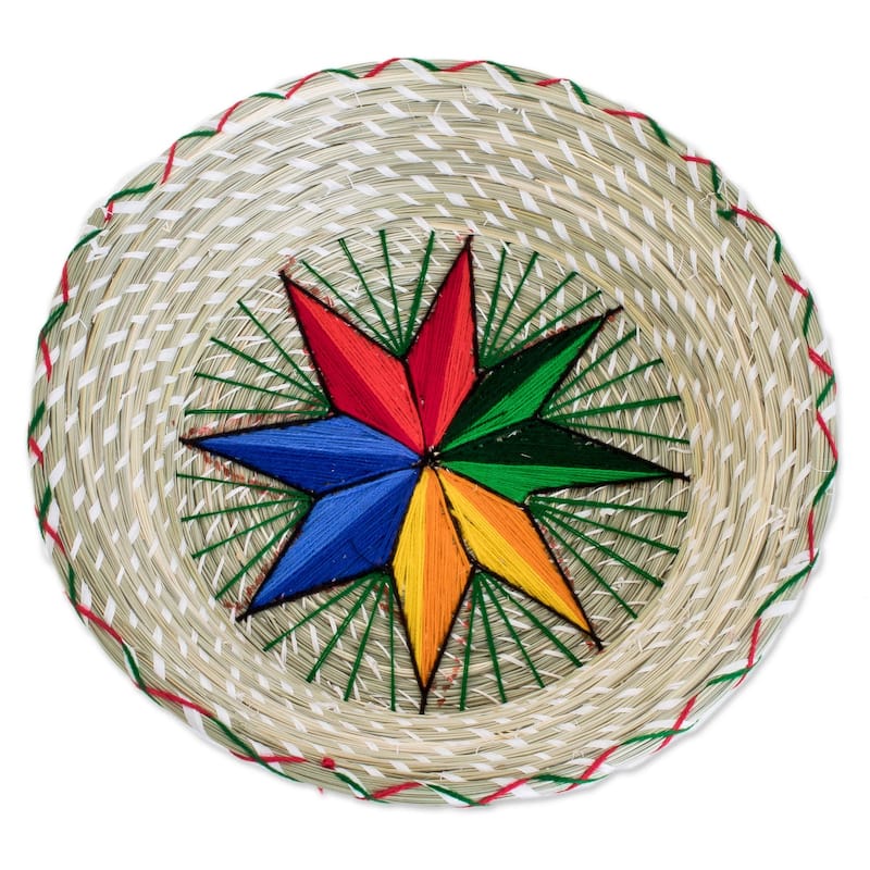 NOVICA Handmade Artisanal Star Natural Fiber Decorative Basket