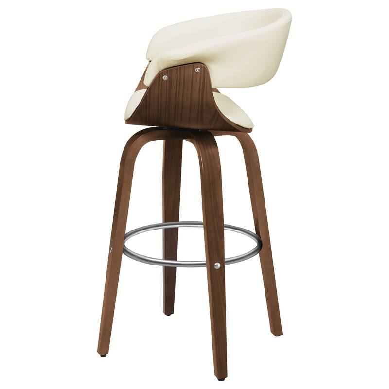 Zion Upholstered Swivel Bar Stool Walnut