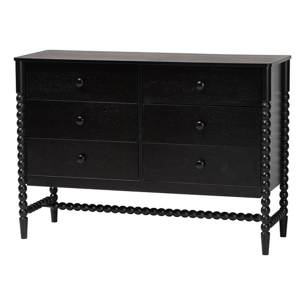 beaded dresser Swedish 3-Drawer Chest Beaded Drawer Trim & Brass Pulls in French Grey