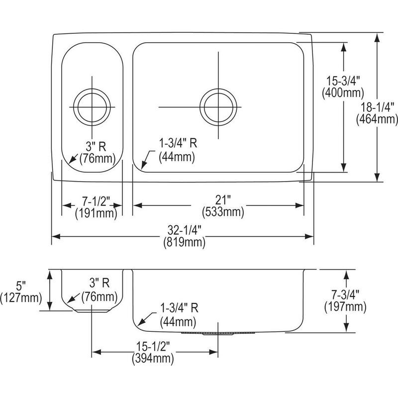 Elkay Lustertone 32-1/4" Undermount Double Basin Stainless Steel