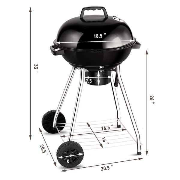 Gymax 18 5 Inch Kettle Charcoal Grill Bbq Outdoor Backyard Cooking Overstock 25656412