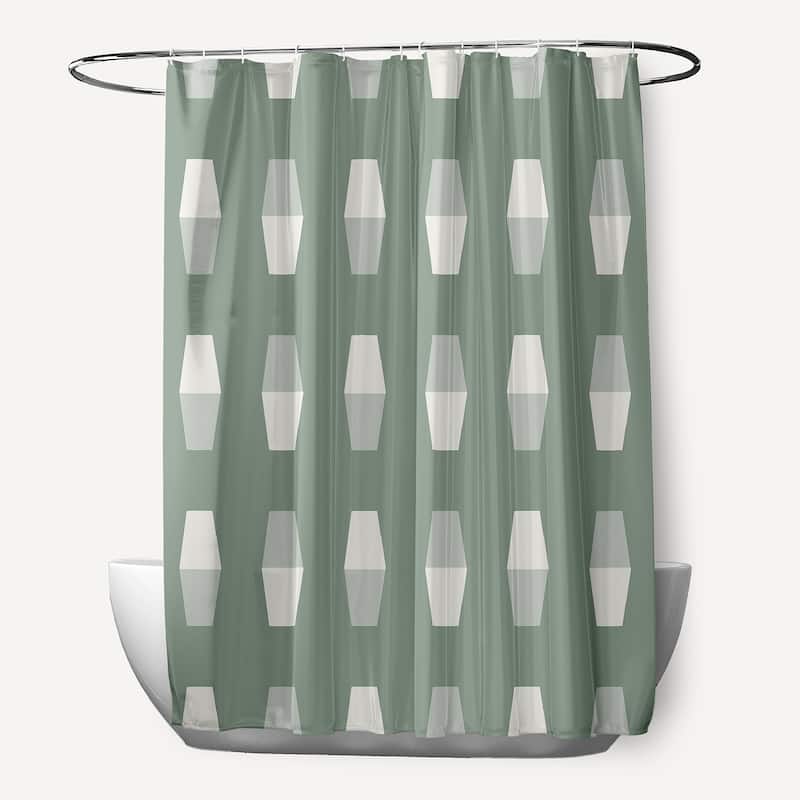 Bowling Pins Shower Curtain - Sage