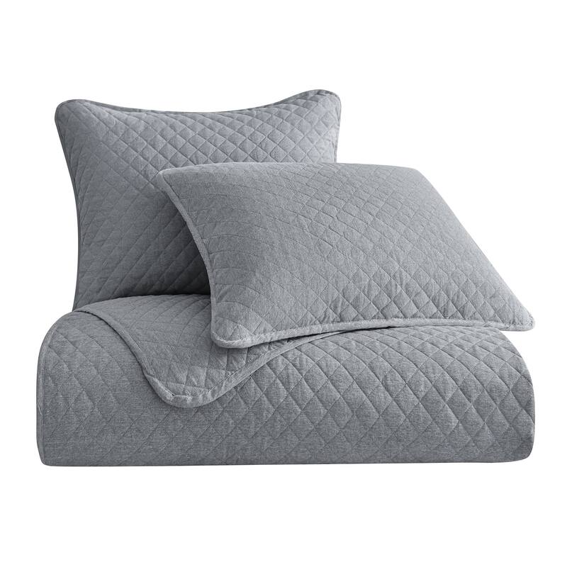 Indigo Hill by HiEnd Accents Anna Diamond 3 Piece Quilted Coverlet Set