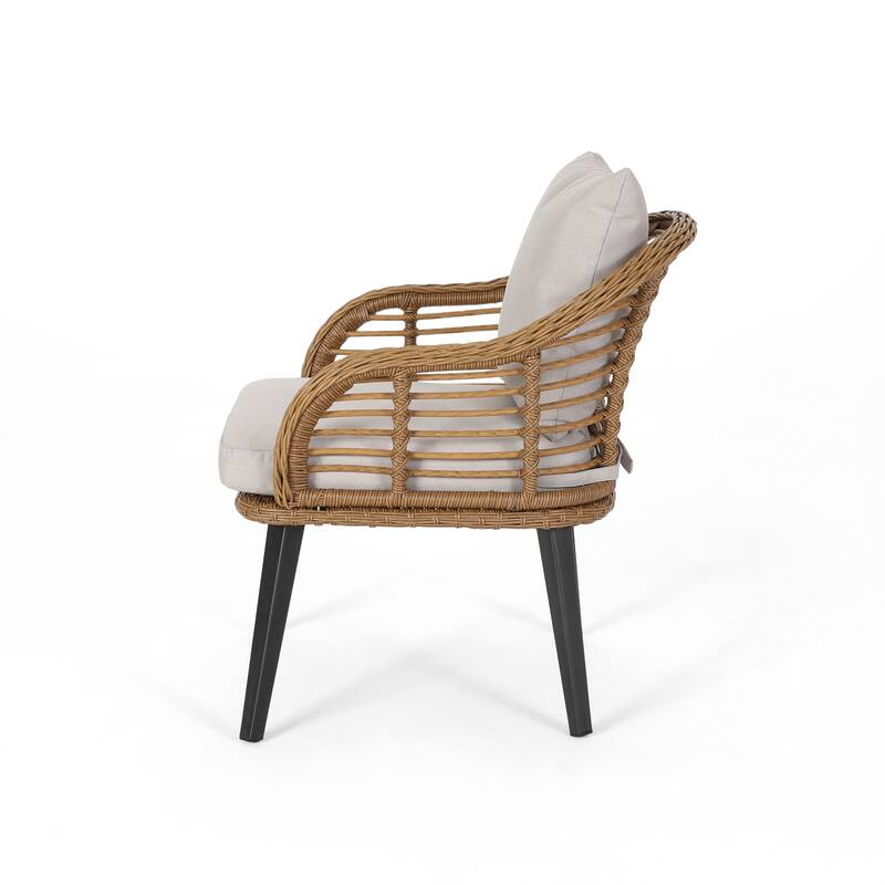 Tatiana Indoor/Outdoor Wicker Club Chairs with Cushions (Set of 2) by Christopher Knight Home