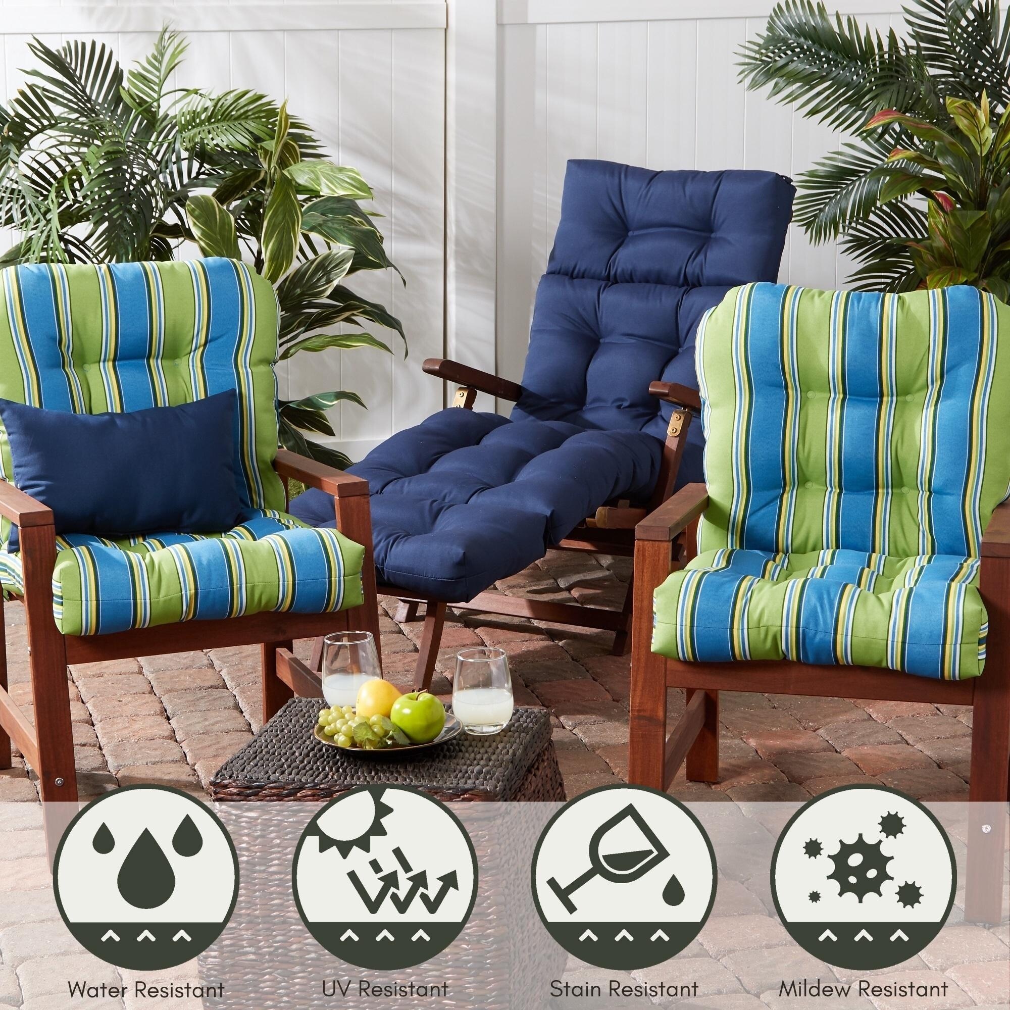 Cayman Stripe 21 inch x 42 inch Outdoor Chair Cushion Cushion Only Bed Bath Beyond 30757686