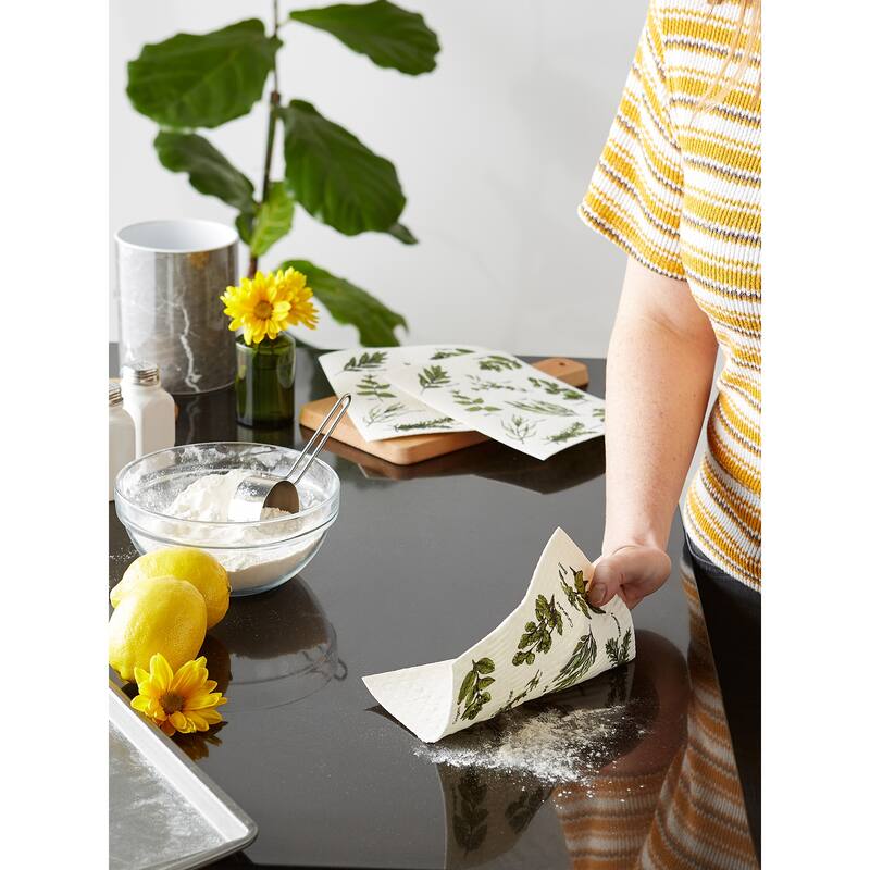 DII Black & White Swedish Dishcloth, 3 Piece
