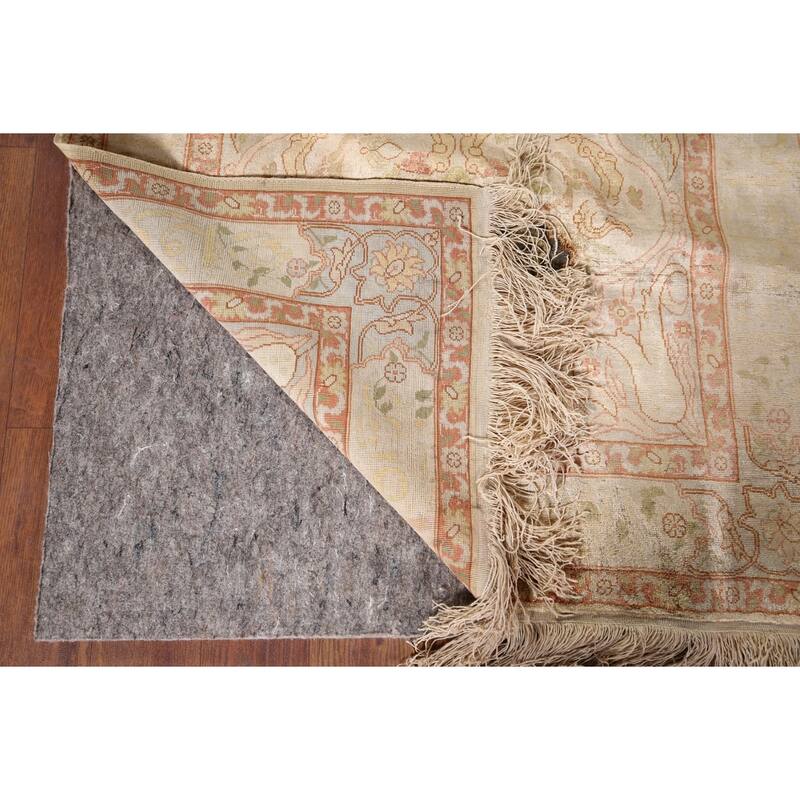 Pre-1900 Antique Hereke Vegetable Dye Turkish Rug Handmade Silk Carpet - 2'3" x 3'11"