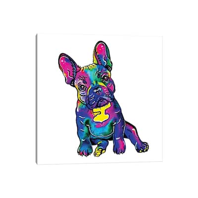 iCanvas "Colorful French Bulldog " by Zaira Dzhaubaeva Canvas Print