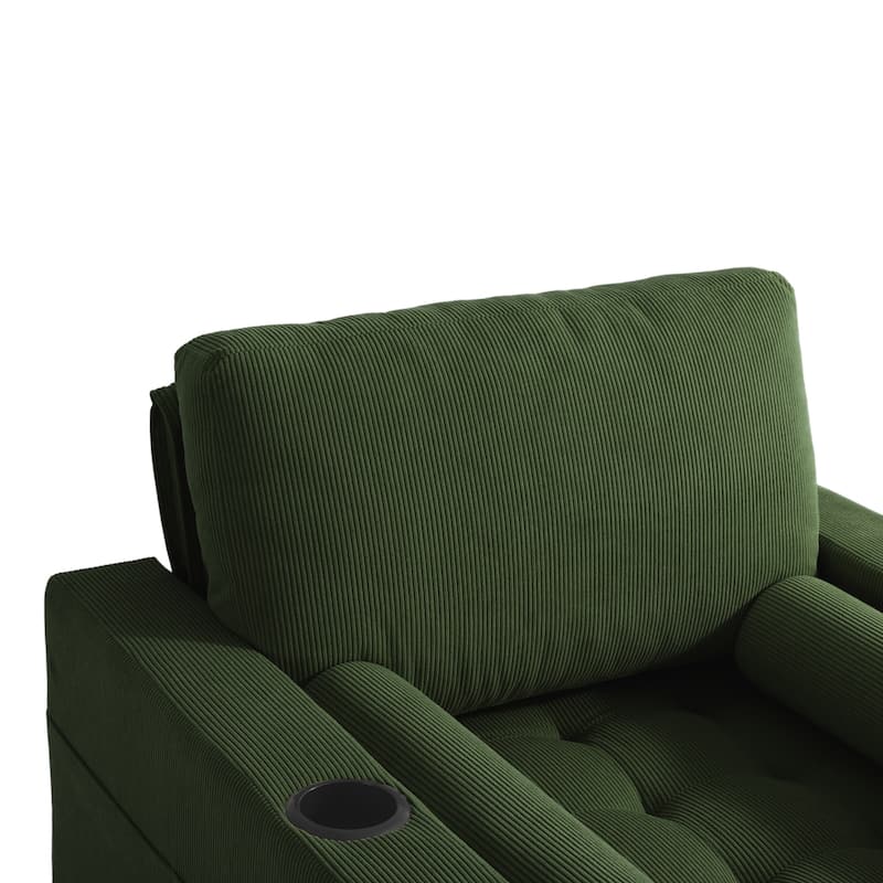39" Adjustable Recline Convertible Sleeper Accent Chair with USB Port