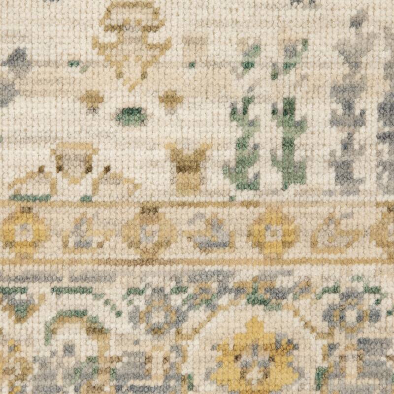 Adelaide Tree of Life Traditional Beige/ Green Wool Blend Area Rug-