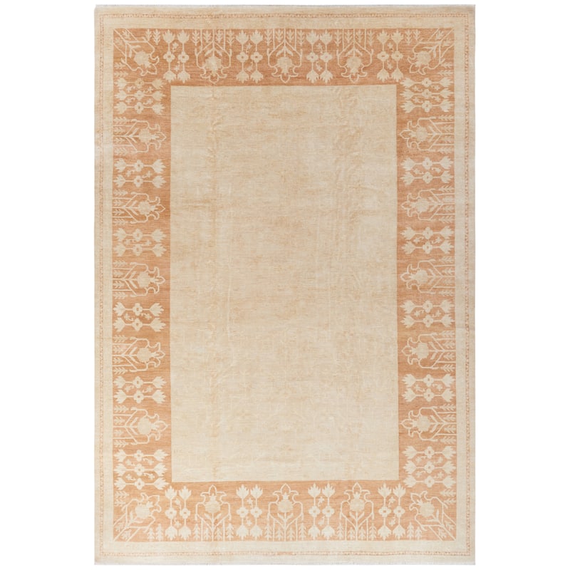 SAFAVIEH Couture Hand-knotted Peshawar Verjinija Traditional Oriental Vegetable Dye - 8' x 10' - Ivory/Gold - Runner/Rectangle
