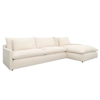 Glendale Right-Facing Upholstered Chaise Sectional, Cream