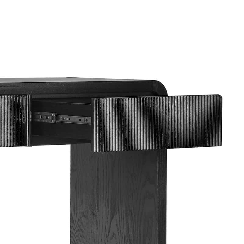 Modern Wooden Living Room Console Table Entryway Table with 3 Drawers and a Bottom Shelf