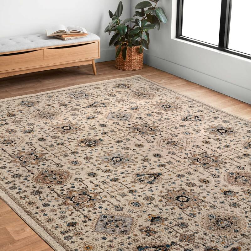 Alexander Home Reese Persian Transitional Area Rug - 11'-6" x 15'-7" - Ivory / Taupe - Runner/Rectangle