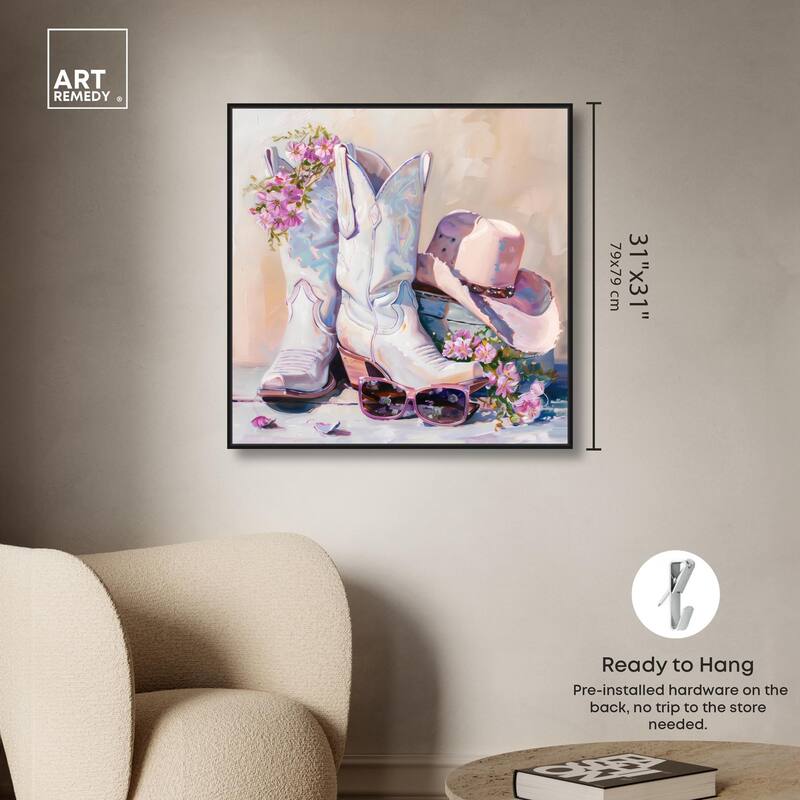 Spring Pink Cowboy Necessities Canvas by Art Remedy