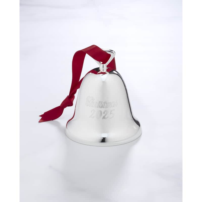 Reed And Barton 2025 Annual Christmas Bell Silverplate Ornament - 2.5" Round