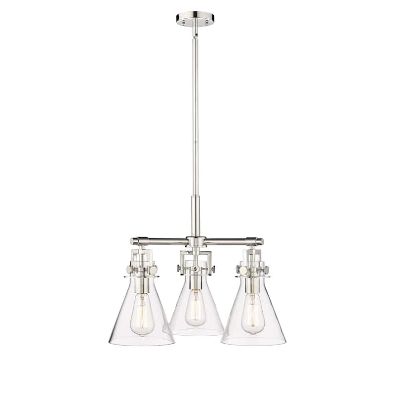 Innovations Lighting Newton Cone - 3 Light 7" Stem Hung Pendant