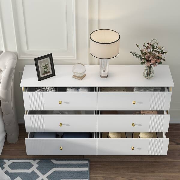 White Lacquer Dresser 6 Drawer Dresser with Metal Handle and Legs - Bed Bath & Beyond - 36792414 White Lacquer Dresser 6 Drawer Dresser with Metal Handle and Legs - Bed Bath & Beyond - 36792414