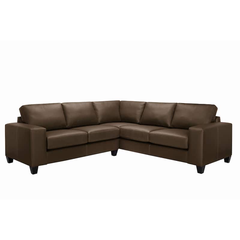 Paulina Top-grain Italian Leather Sectional Sofa - Chocolate Brown