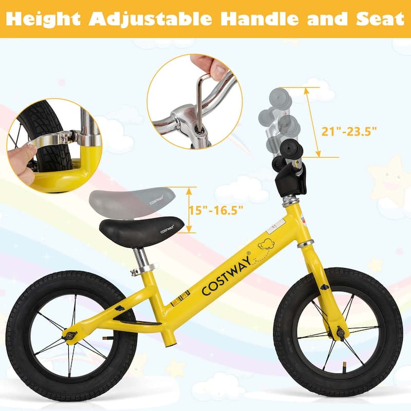 Costway 12 Inch Toddler Balance Bike No Pedal Training Bicycle with - See Details