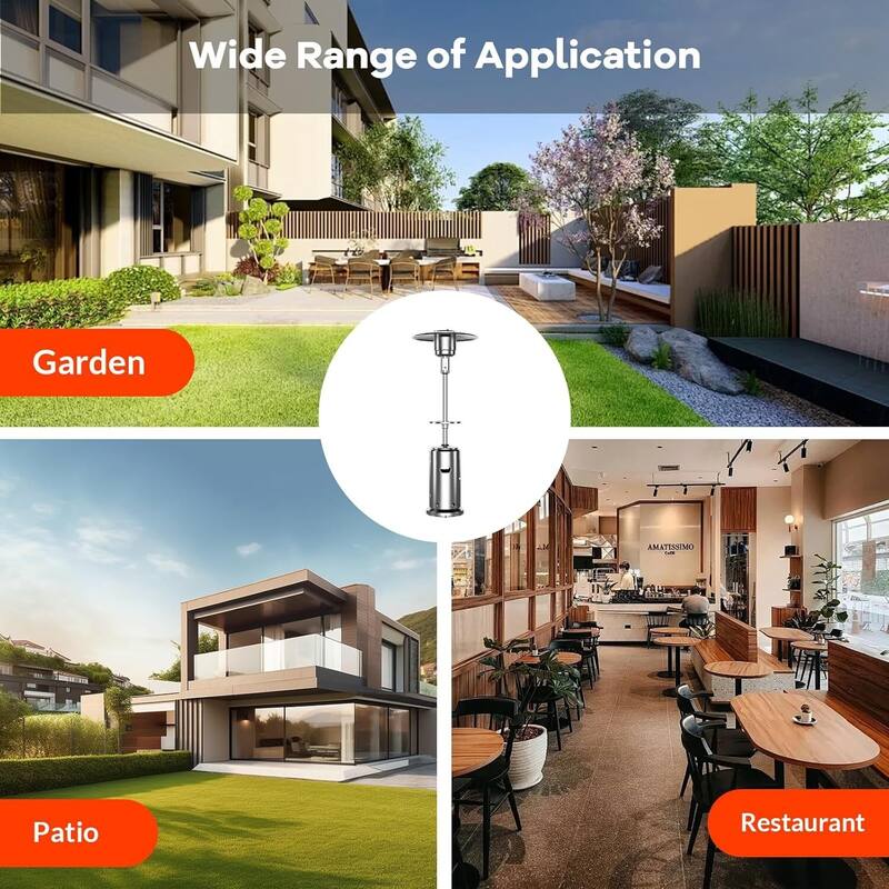 48,000 BTU Propane Patio Heater, with Table and Wheels