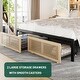 preview thumbnail 7 of 5, Queen Upholstered Bed Frame with Storage Headboard, 2 Drawers, RGB LED, Charging Ports, Heavy Duty, Noise-Free Design, Natural