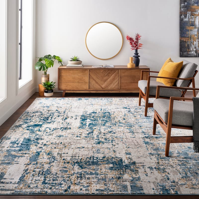 Artistic Weavers Martin Contemporary Abstract Area Rug - 8'10" x 12'4" - Blue