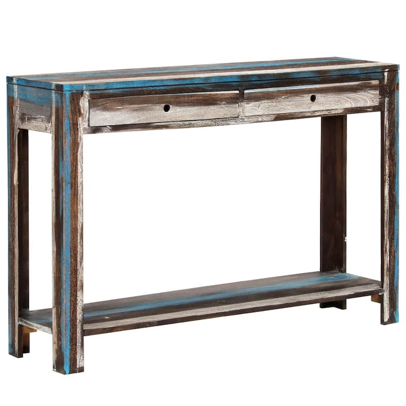 vidaXL Console Table Vintage Entryway Table with Storage Solid Wood Acacia - 46.5" x 11.8" x 31.5"