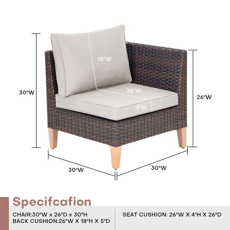 Outdoor Corner Seat Module for Modular Sectional Sofa