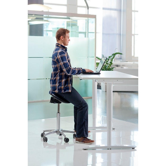 Adjustable Saddle Stool Tilt Backless Chair With Wheels Salon