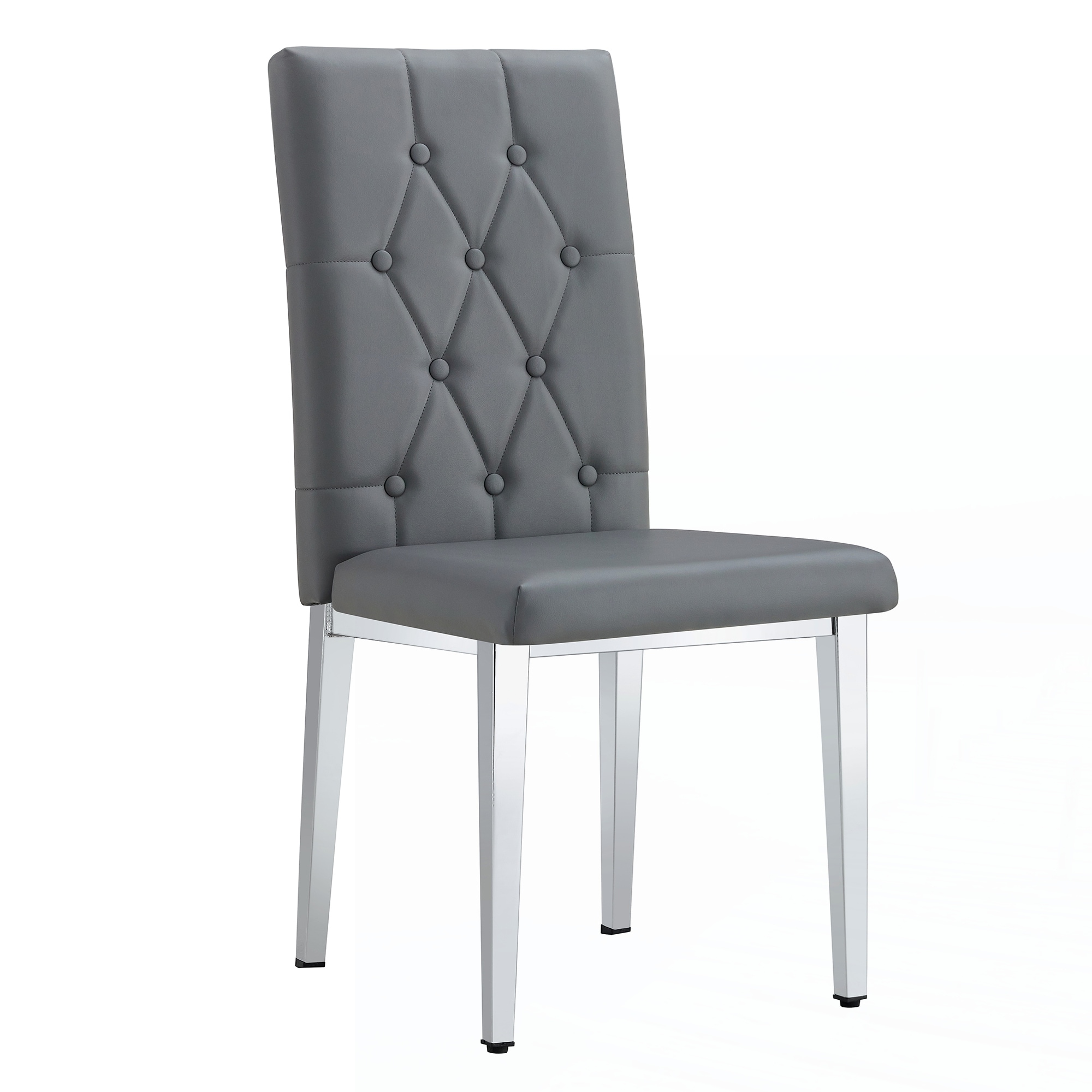 8 piece set of gray armless dining chairs