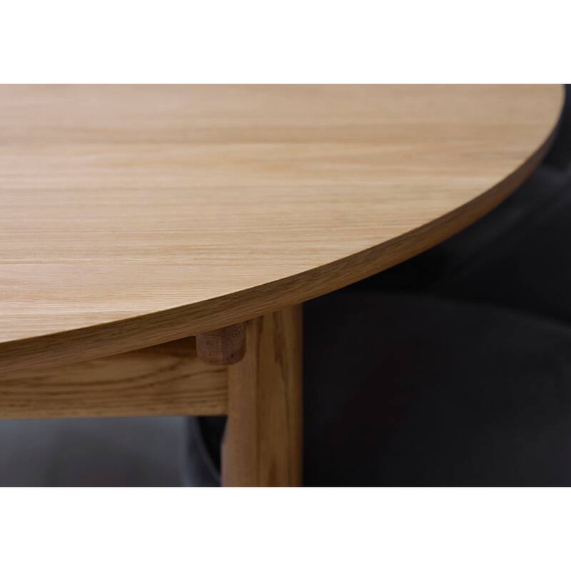 Rye Studio Mid-Century Modern Oval Coffee Table, Natural Oak - 27.5"W x 51.125"L x 17.75"H