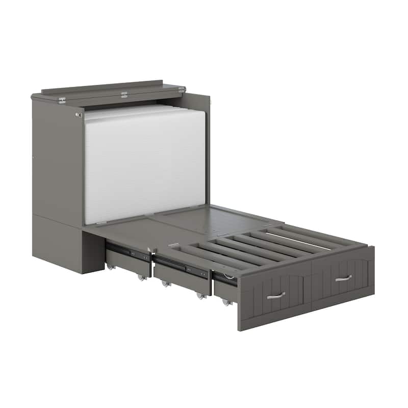 Southampton Murphy Bed Chest with Mattress & Built-In Charger