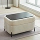 preview thumbnail 33 of 34, 30.3" Fabric Storage Ottoman，Upholstered Footrest with Adjustable Cover and Metal Legs