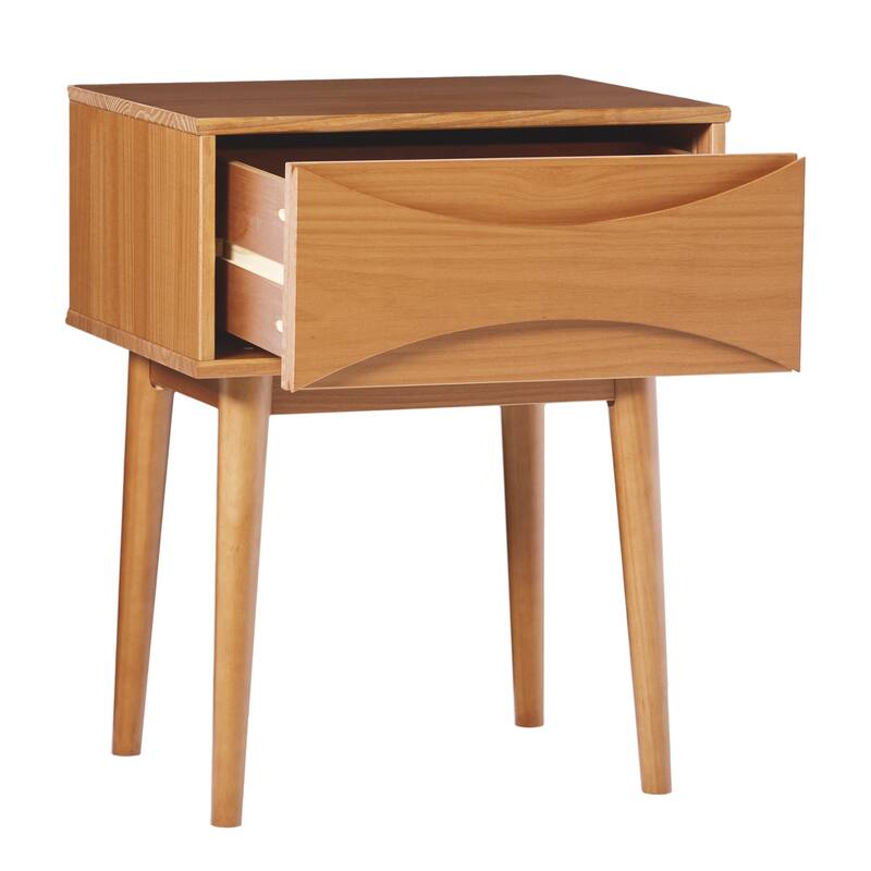 Middlebrook Designs Mid-Century Curved-Drawer Nightstand