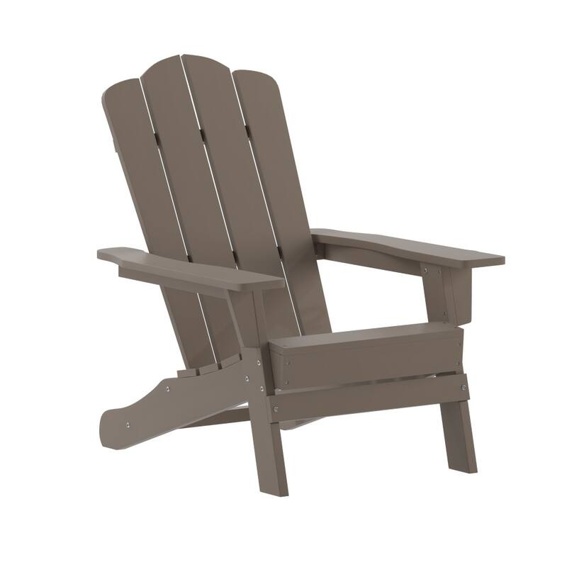 Commercial Grade All-Weather Adirondack Chair with Swiveling Cupholder