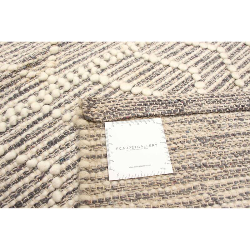 ECARPETGALLERY Braid weave Sienna Grey Wool Rug - 5'0 x 8'0