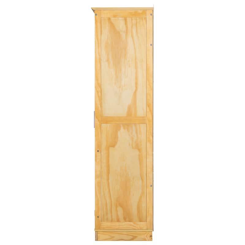 44.7" Kitchen Pantry Cabinet with Glass Doors - Storage Cabinet with 4 Built-In Drawers - Display Cabinet for Living Room