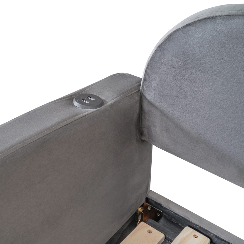 Upholstered daybed with Cloud-Shaped Backrest