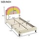 preview thumbnail 5 of 32, Twin or Full Size Upholstered PU Kids Platform Bed with Rainbow Shaped and Height-adjustbale Headboard, LED Bed Frame