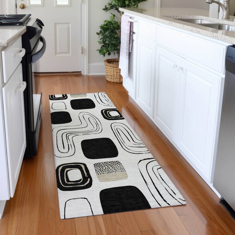 Premium Washable Super Soft Contemporary Elements Mayfield Rug - Ivory - 2'3" x 7'6"