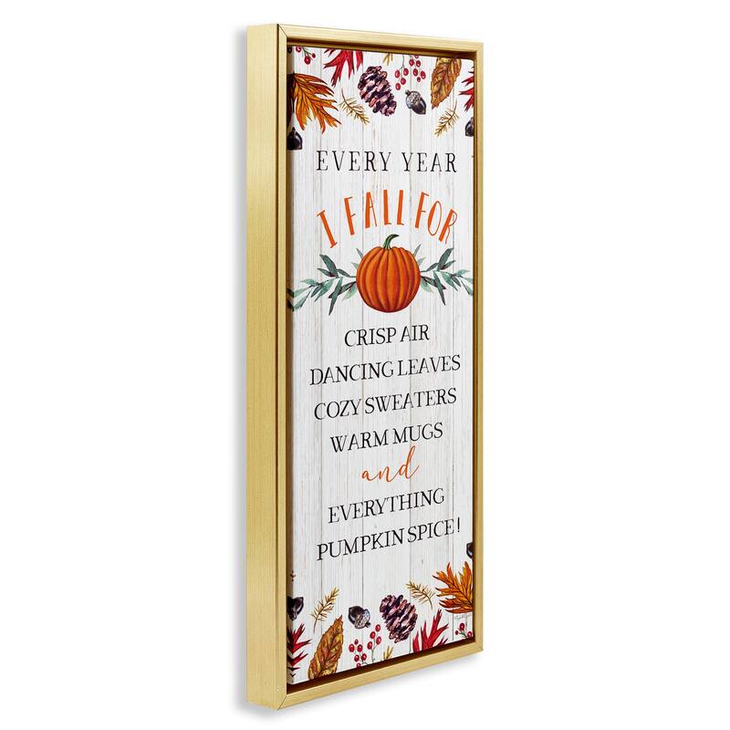 Stupell Every Year Favorite Fall Things Framed Floater Canvas Wall Art Design By Elizabeth Tyndall