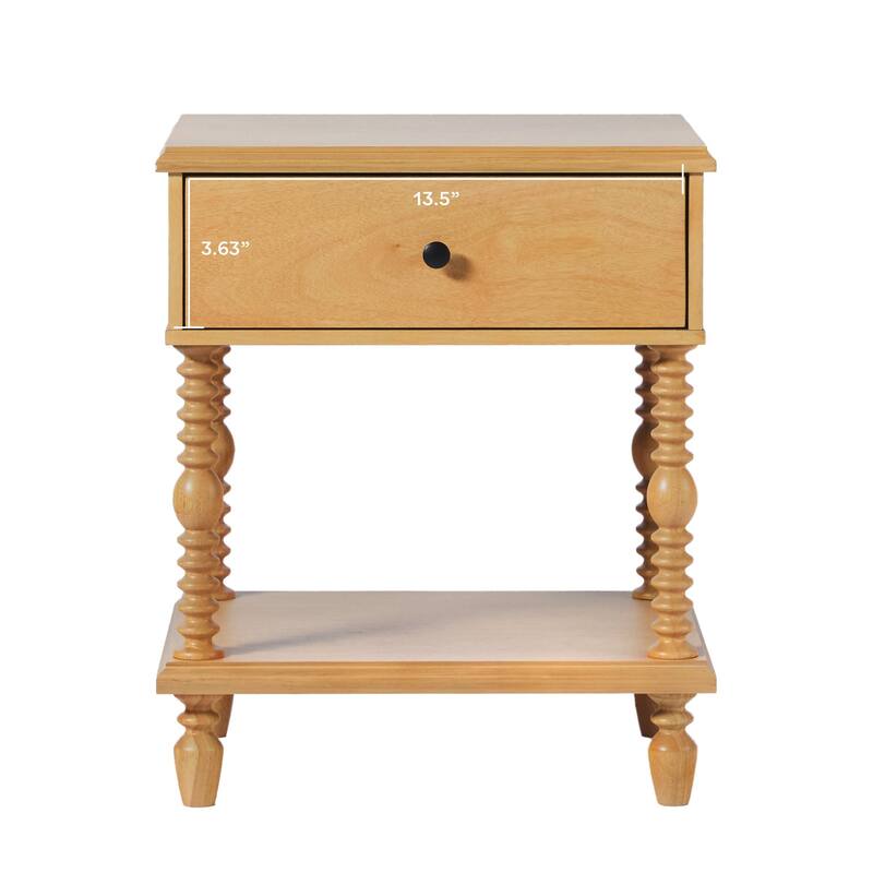 Walker Edison Easy Assembly Solid Wood 1-Drawer Nightstand