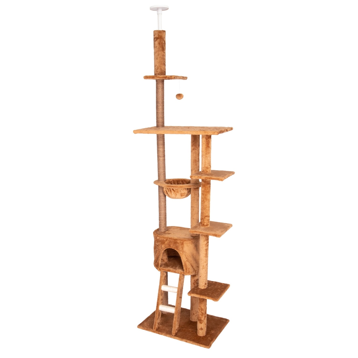 Shop Kinpaw 98 Large Cat Tree Multi Level Cat Tree Tower Condo W Scratching Posts Kitten Play House Furniture On Sale Overstock 30837394 Brown1