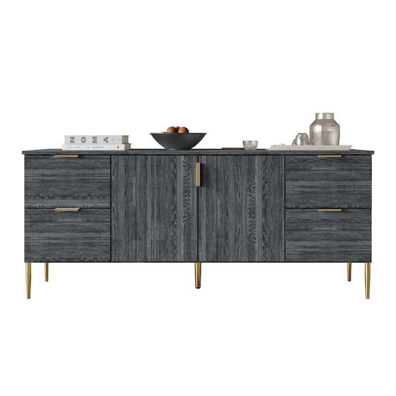 CraftPorch Modern and Luxury Clean-Lines Sideboard - Dark Grey