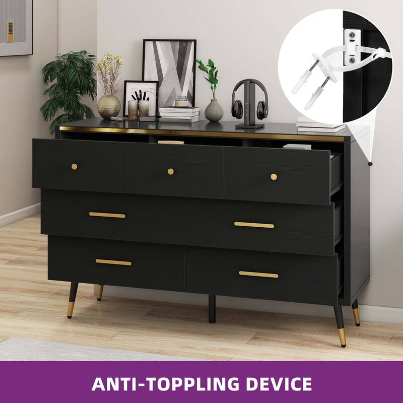 Moasis 47" W 6 Drawers Double Dresser for Bedroom, Chests of drawers